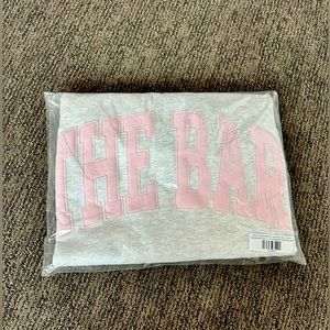 BNWT The Bar varsity sweatshirt–grey w pink letters / size L, Valentines